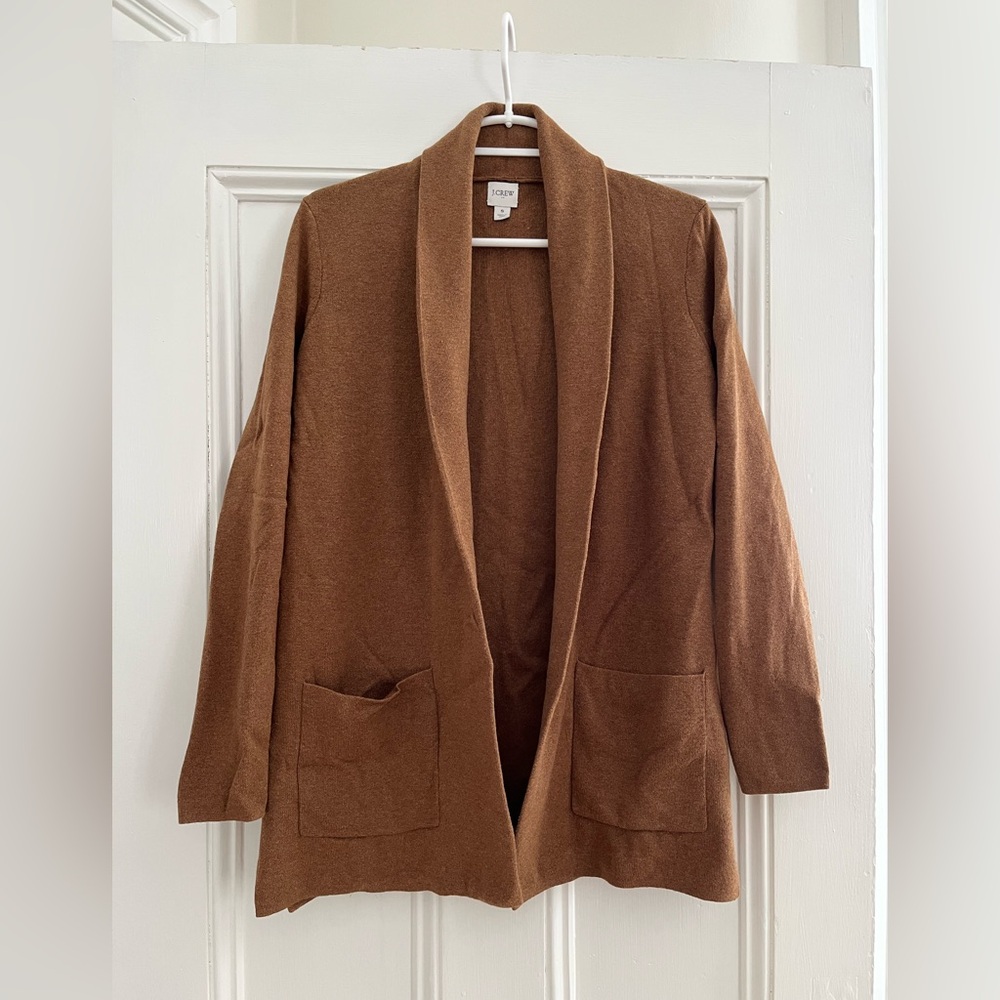 JCrew Cozy Brown Open Front Cardigan